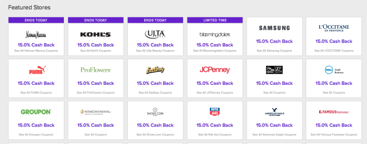 Ebates 15% Cash Back Tons Of Stores!
