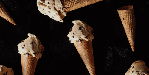 a close up of ice cream cones