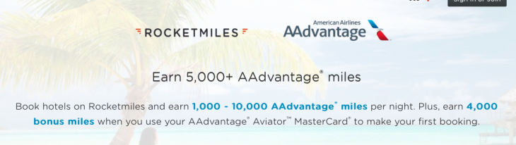 5,000 AAdvantage Miles From Rocketmiles