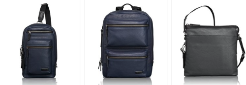 a blue backpack with zippers