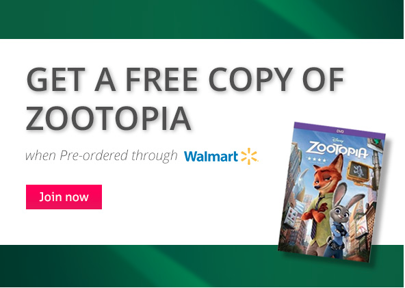 Free Zootopia DVD With TopCashBack Signup!