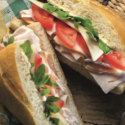 a sandwich cut in half