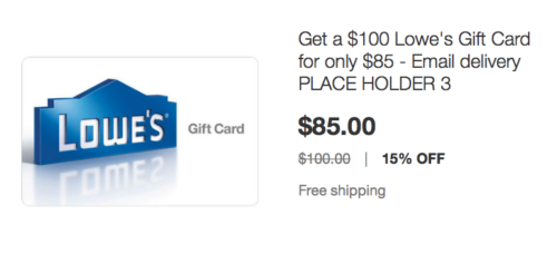a blue gift card with white text