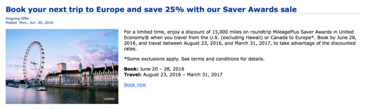 Last Chance Discounted United Award Seats To Europe