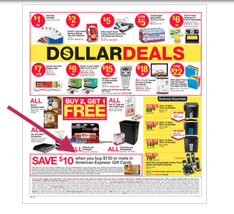 Office Depot $10 Off American Express Gift Card Deal