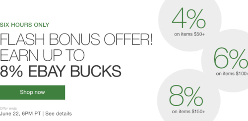 eBay New Up To 8% Bucks Promotion Combine With Discounted Gift Cards