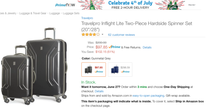 Cheap Deal! Amazon Travelpro Luggage Set 