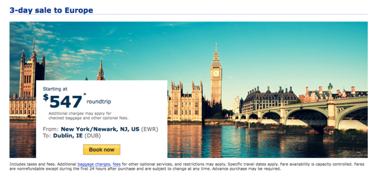 Deal Alert! United Airlines Europe 3 Day Sale