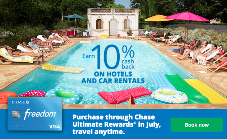 10% Cash Back On Travel With Chase!
