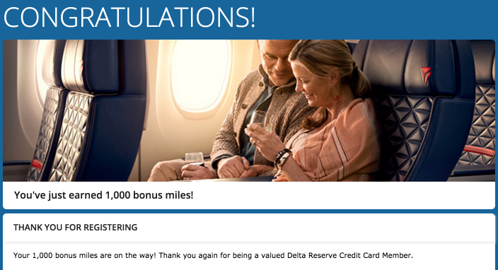 Free 1,000 Delta Bonus Miles For Delta Amex Cardholders