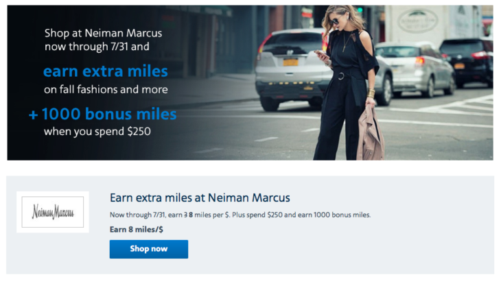 8 AAdvantage Miles/$ Plus 1,000 Bonus At Neiman Marcus