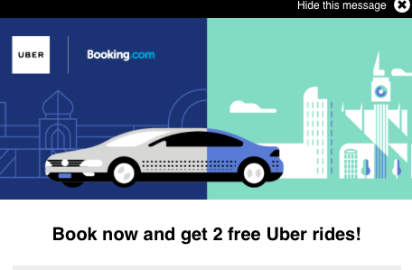 2 Free Uber Rides With Booking.com Hotel Stay