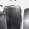 a group of luggage bags