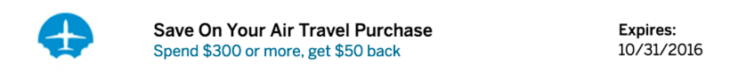 Amex Offer For You $50 Back On Airfare