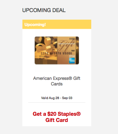 Staples Free $20 With $300 Amex Gift Card After Rebate