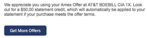 Boom! 1st $50 Statement Credit With AT&T Amex Offers Q&A