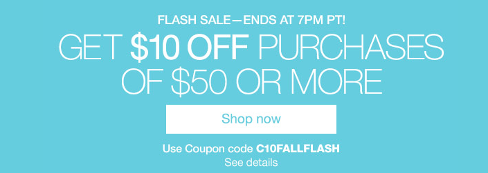 eBay $10 Off $50 Flash Sale