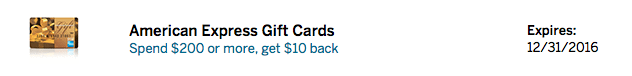 New Amex Offer For You Gift Cards