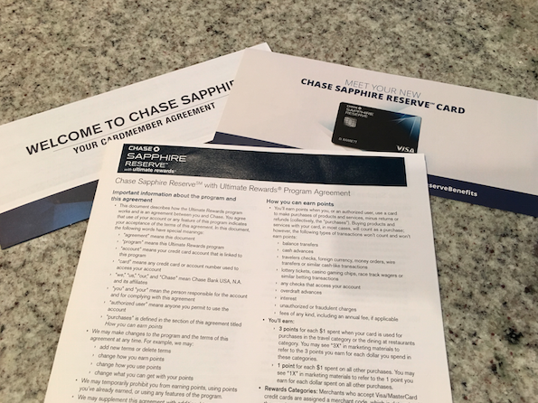 What's In My Chase Sapphire Reserve 100k Packet? 
