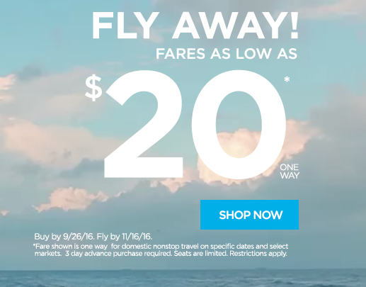 Deal Alert: Fares From $20 