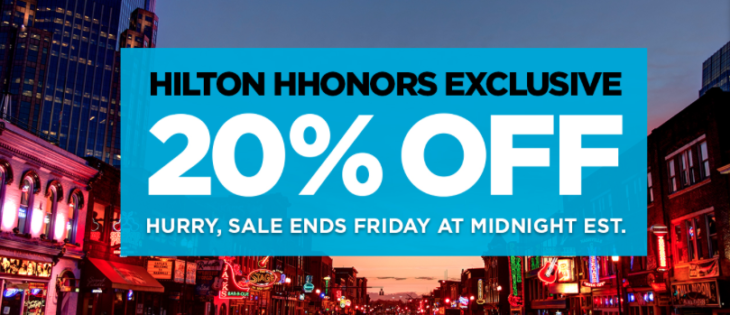 Hilton Sale 20% Off Select Cities Limited Time
