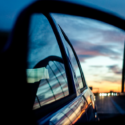 a side view mirror of a car