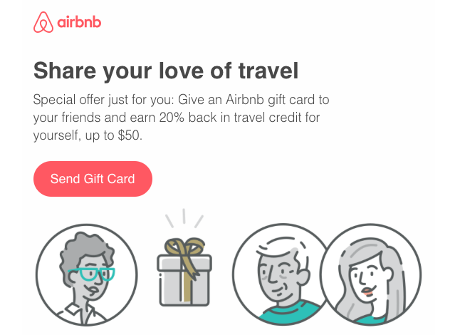 Airbnb 20% Back On Gift Cards Up To $50! (Targeted)