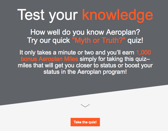 1,000 Free & Easy Aeroplan Miles