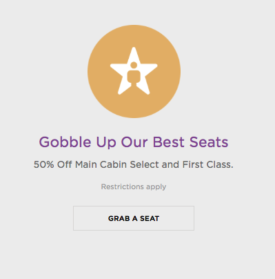Virgin America 50% Off Promo Code Today Only