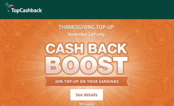 TopCashBack Additional 20% Cash Back Plus $25 Amazon Gift Card With Prime