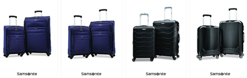 a collage of luggage