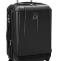 a black suitcase with wheels