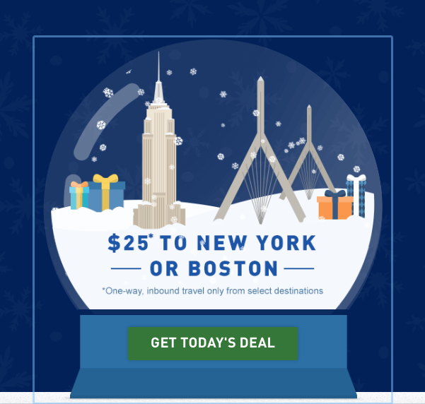 Deal Alert! $25 to NYC or Boston