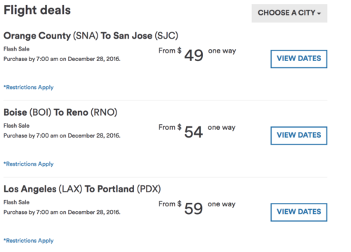 Alaska Airlines fare sale