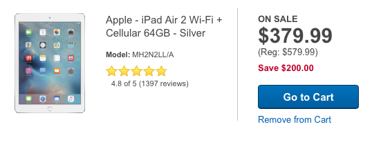 $200 Off Apple iPad Air 2!