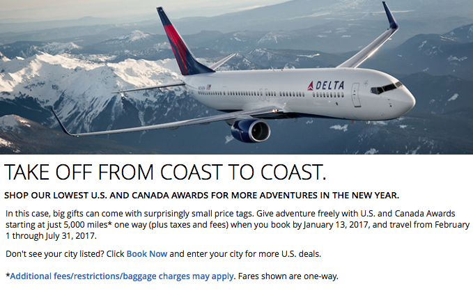 Delta Award Sale From 5,000 Miles