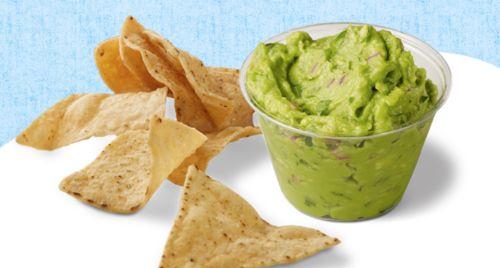 a bowl of guacamole and chips