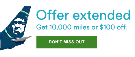 10,000 Free Alaska Airlines Miles Offer Extended