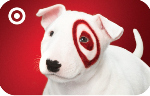 a dog with a target on its face