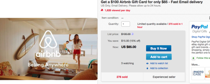 Hot Deal 15% Off Airbnb Gift Cards