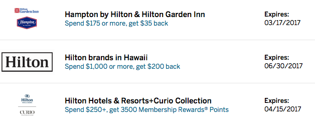Many Hilton Amex Offers For You 