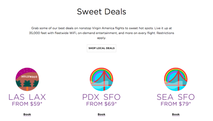 Virgin America Fare Sale Starting $59