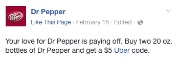 Up To $50 Uber Credit Buying Soda