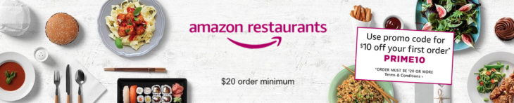 Amazon Restaurants Delivery $10 Off First Order
