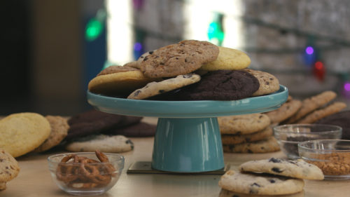 a plate of cookies on a table