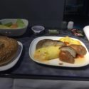 a tray with food on it