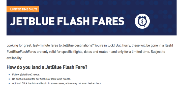 JetBlue Flash Sale From $30 And Double Dip Opportunity