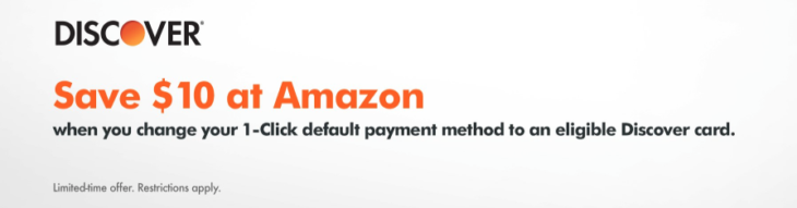 Free $10 Amazon Credit Change 1-Click To Discover Card