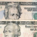 close-up of a few dollar bills