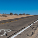 a road with a white line painted on it